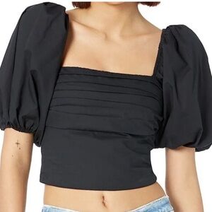 Abercrombie & Fitch Black Puff Sleeve Blouse